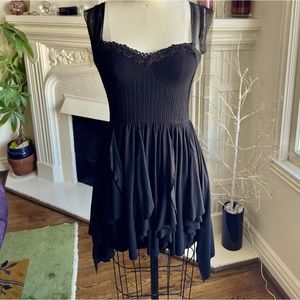 Free people flouncy black Slip dress